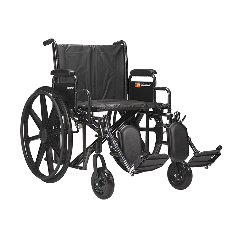 Bariatric Wheelchair 22" x 18" with Desk Arm Elevating Leg Rest,  1 Quantity per Case