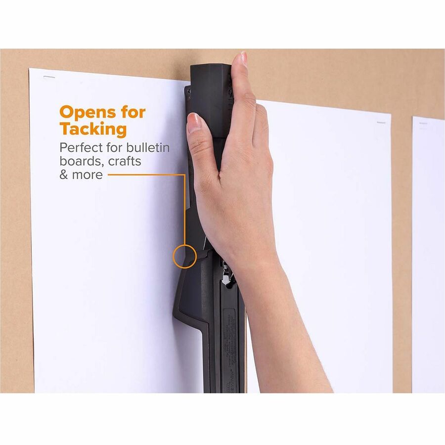 Bostitch Epic Antimicrobial Office Stapler - Staples Upto 25 Sheet - Holds Upto 210 Staple - Full Strip - Staple Size: 0.25" - Black - Metal - 1 Each