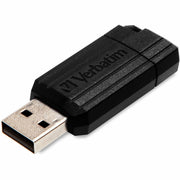 Verbatim PinStripe USB Drive - 64 GB - USB 2.0 Type A - 10 MB/s Read Speed - 4 MB/s Write Speed - Black - Lifetime Warranty - 1 Each