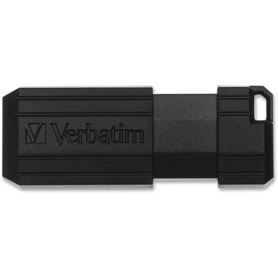 Verbatim PinStripe USB Flash Drive - 8 GB - USB 2.0 - Black - Lifetime Warranty - 1 Each