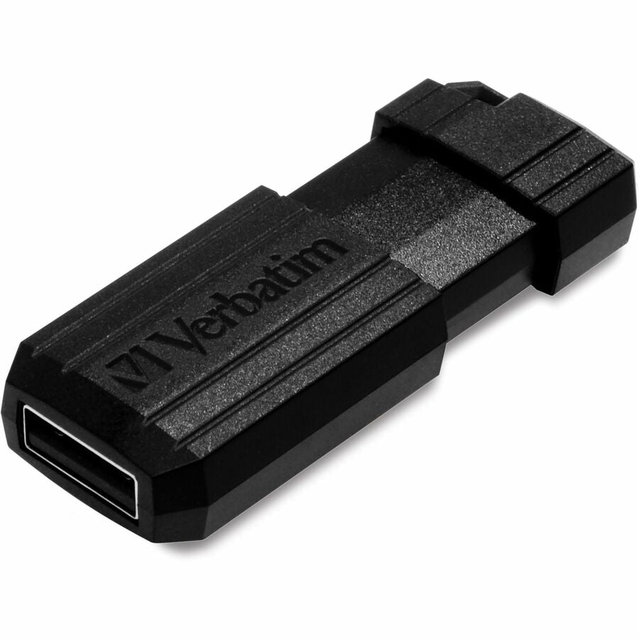 Verbatim PinStripe USB Flash Drive - 8 GB - USB 2.0 - Black - Lifetime Warranty - 1 Each