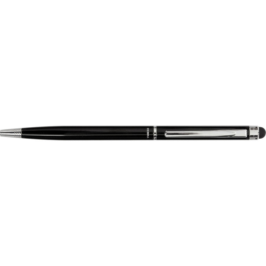 Integrated Writing Pen - 1 Each - 0.24" - Metal - Black - Tablet Device Supported
