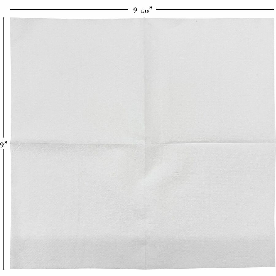 1 Ply - 9.50" Width x 9.50" Length - White - 500/Pack - 8 / Carton