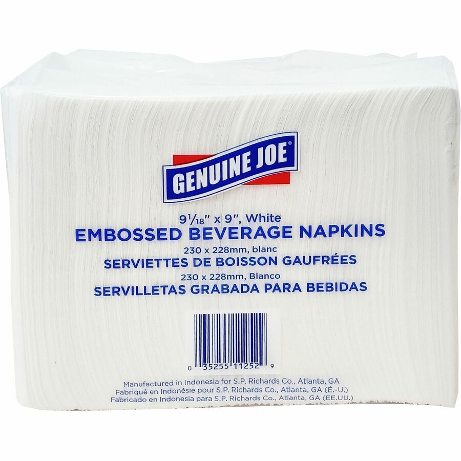 1 Ply - 9.50" Width x 9.50" Length - White - 500/Pack - 8 / Carton