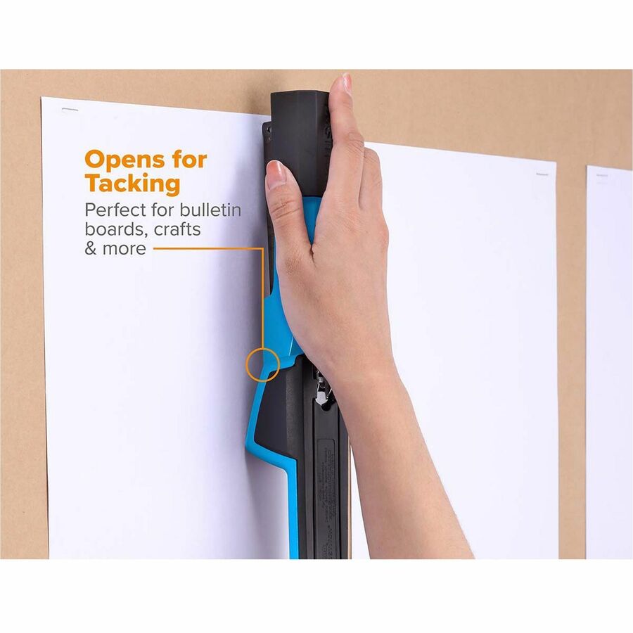 Bostitch Epic Antimicrobial Office Stapler - Staples Upto 25 Sheet - Holds Upto 210 Staple - Full Strip - Blue - Metal - 1 Each
