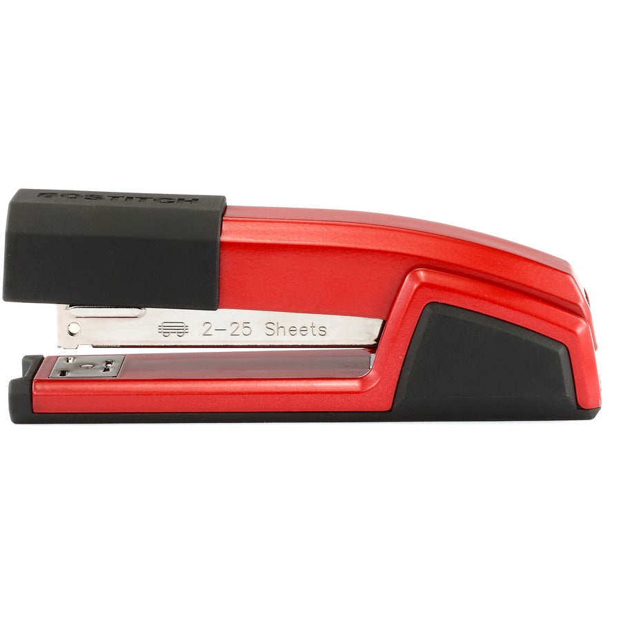 Bostitch Epic Antimicrobial Office Stapler - Staples Upto 25 Sheet - Holds Upto 210 Staple - Full Strip - Red - Metal - 1 Each