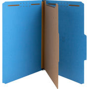 Nature Saver Legal Size Classification Folders, 2/5 Tab Right of Center, 1 Divider, 2" Fastener Capacity, 25 pt. Dark Blue, 100% Recycled, 10/Box