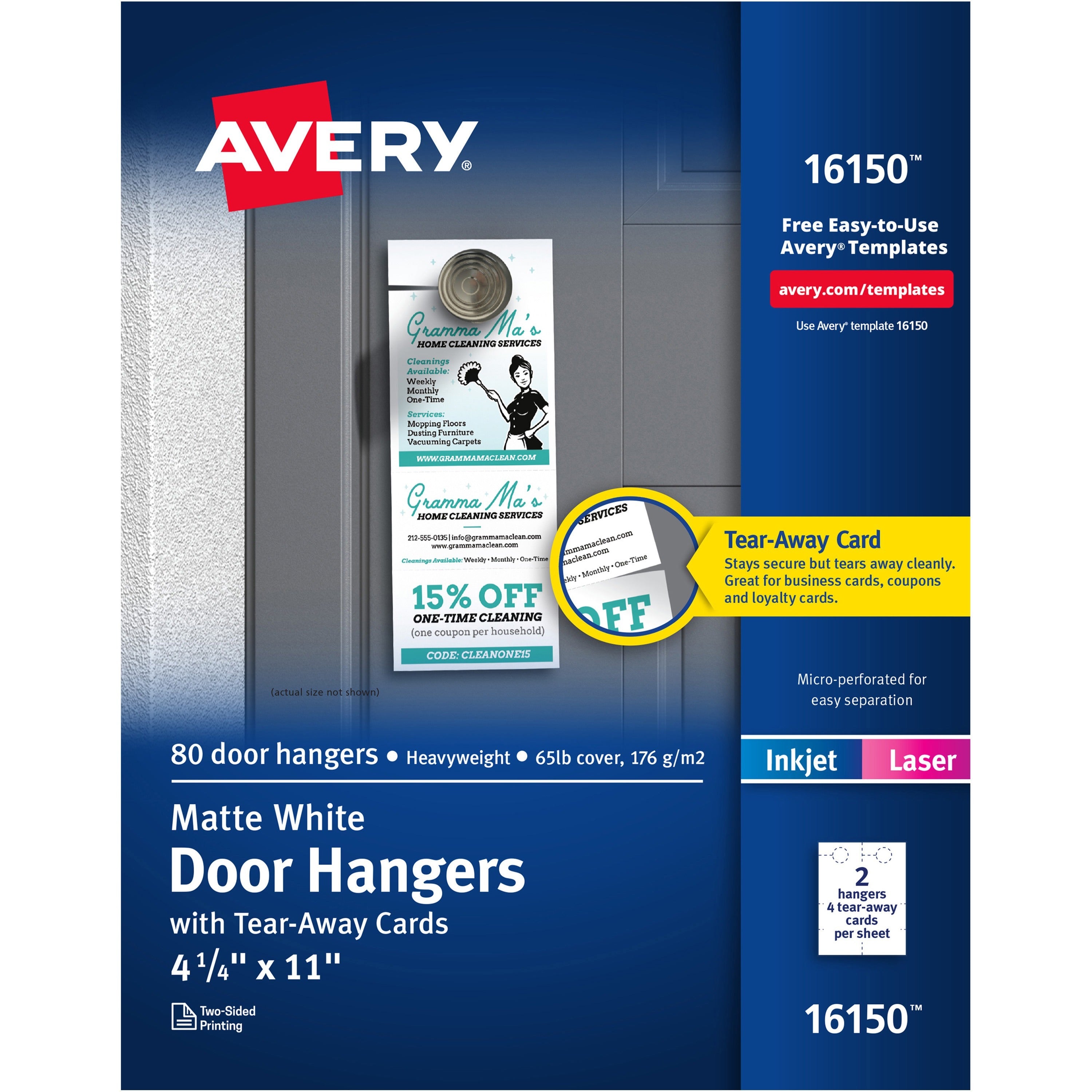 Double-sided, Sturdy, Printable - White - 80 / Pack