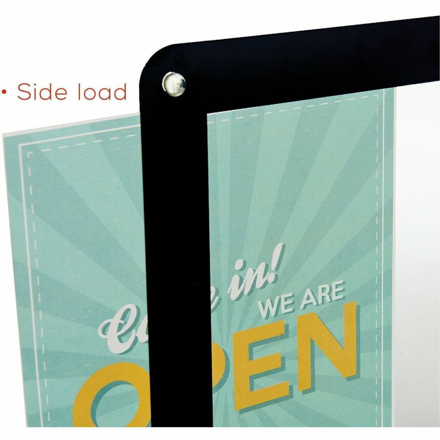 8.5" Width x 11" Height - Rectangular Shape - Glass-mountable, Window-mountable - Double Sided - UV Protected, Heat Resistant, Suction Cup - Restaurant, Door, Wall, Glass - Black - 1 Each