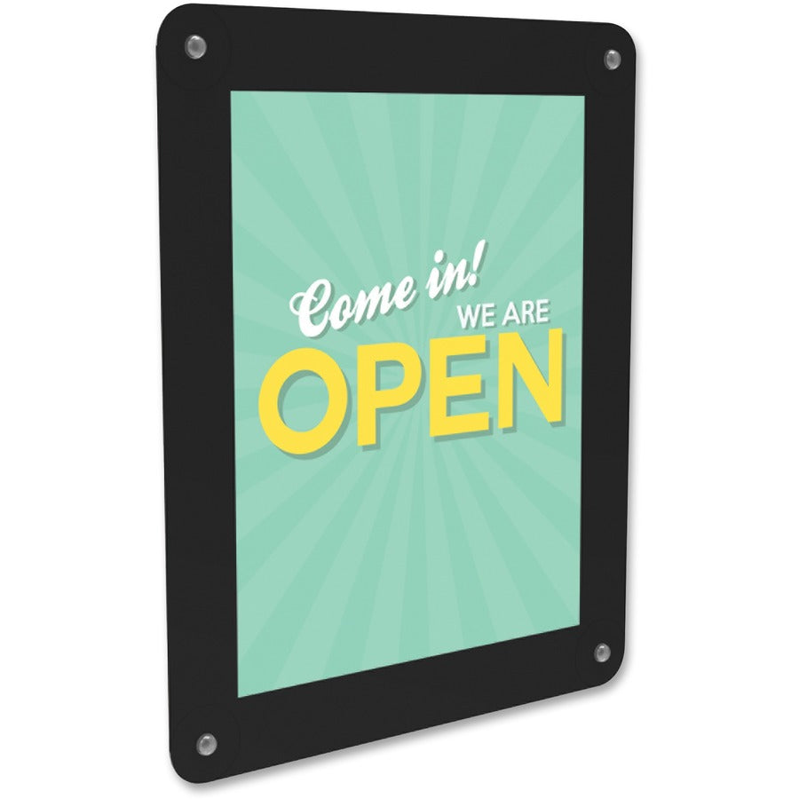 8.5" Width x 11" Height - Rectangular Shape - Glass-mountable, Window-mountable - Double Sided - UV Protected, Heat Resistant, Suction Cup - Restaurant, Door, Wall, Glass - Black - 1 Each