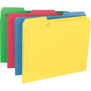 Business Source 1/3 Tab Cut Letter Recycled Top Tab File Folder - 8 1/2" x 11" - Top Tab Location - Assorted Tab Position - 14 pt. - 1 Plys - Assorted - Heavyweight, Durable, Sturdy - 10% Recycled - 50 / Box