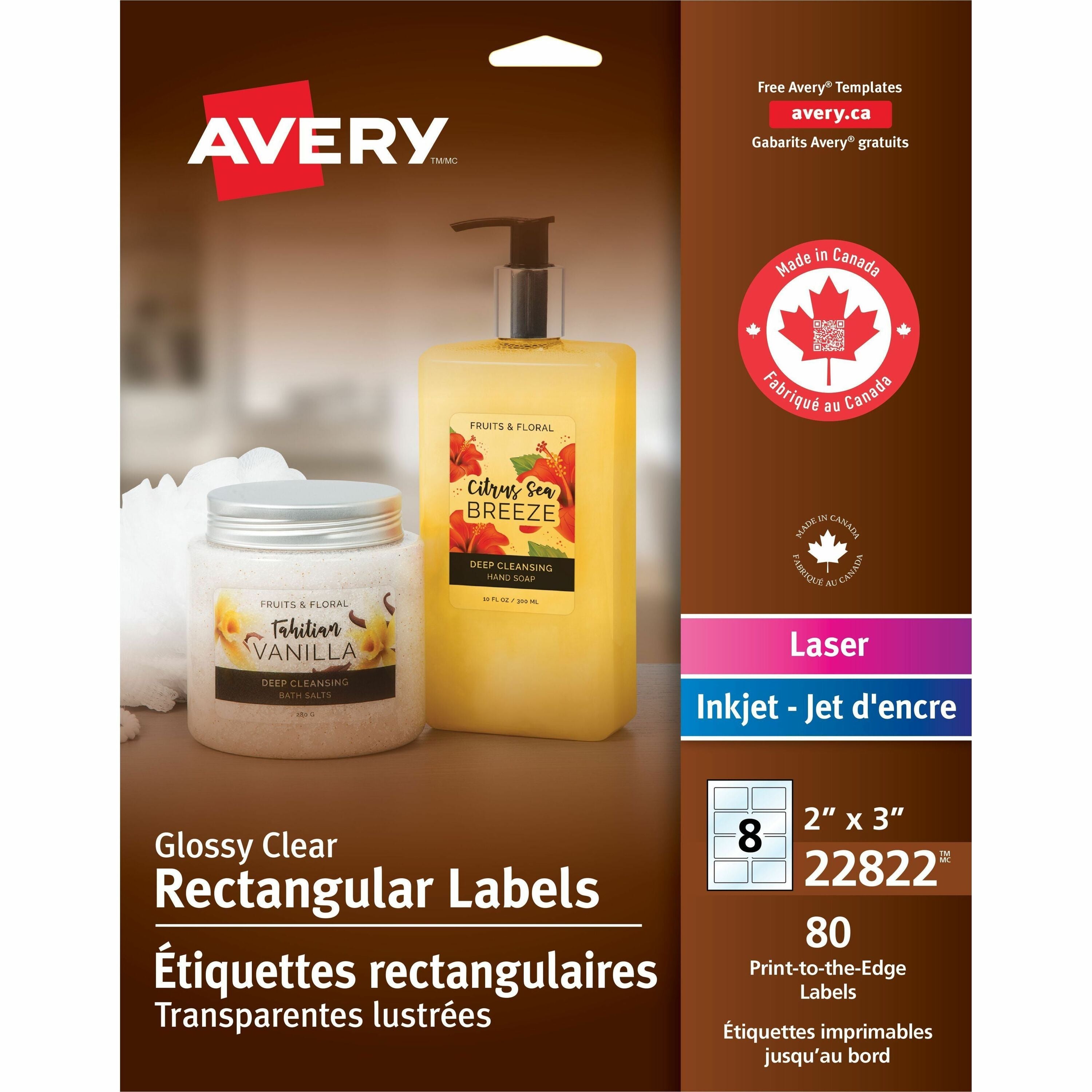 2" Width x 3" Length - Permanent Adhesive - Rectangle - Inkjet, Laser - Glossy Crystal Clear - Crystal Clear - Film - 8 / Sheet - 8 Total Sheets - 80 Total Label(s) - 80 / Pack