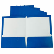Business Source Letter Pocket Folder - 8 1/2" x 11" - 100 Sheets Capacity - 2 Internal Pocket(s) - Blue - Laminated, Durable, Die-cut - 1 Box