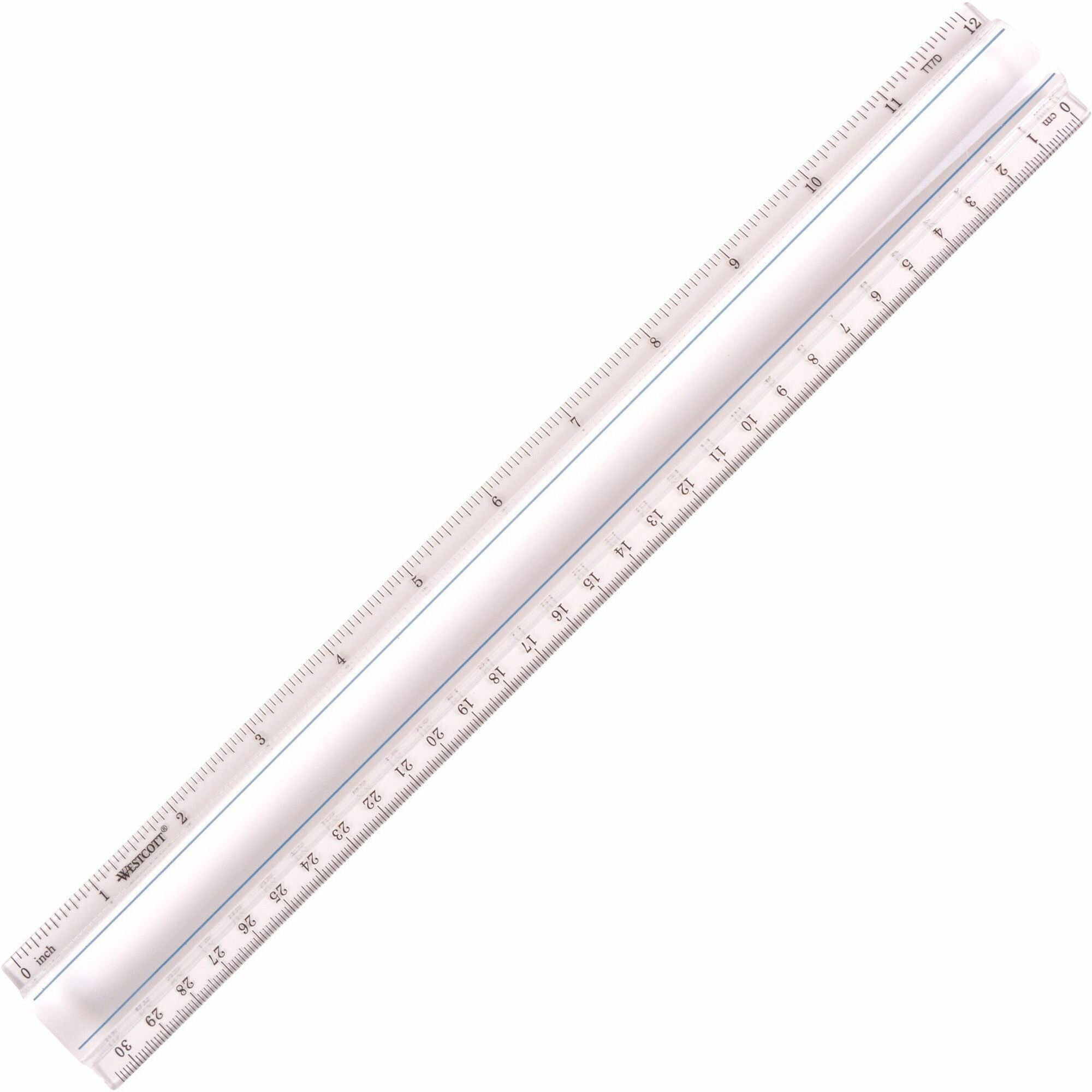 12" Length - 1/16 Graduations - Imperial, Metric Measuring System - Glass - Clear - 1 Each