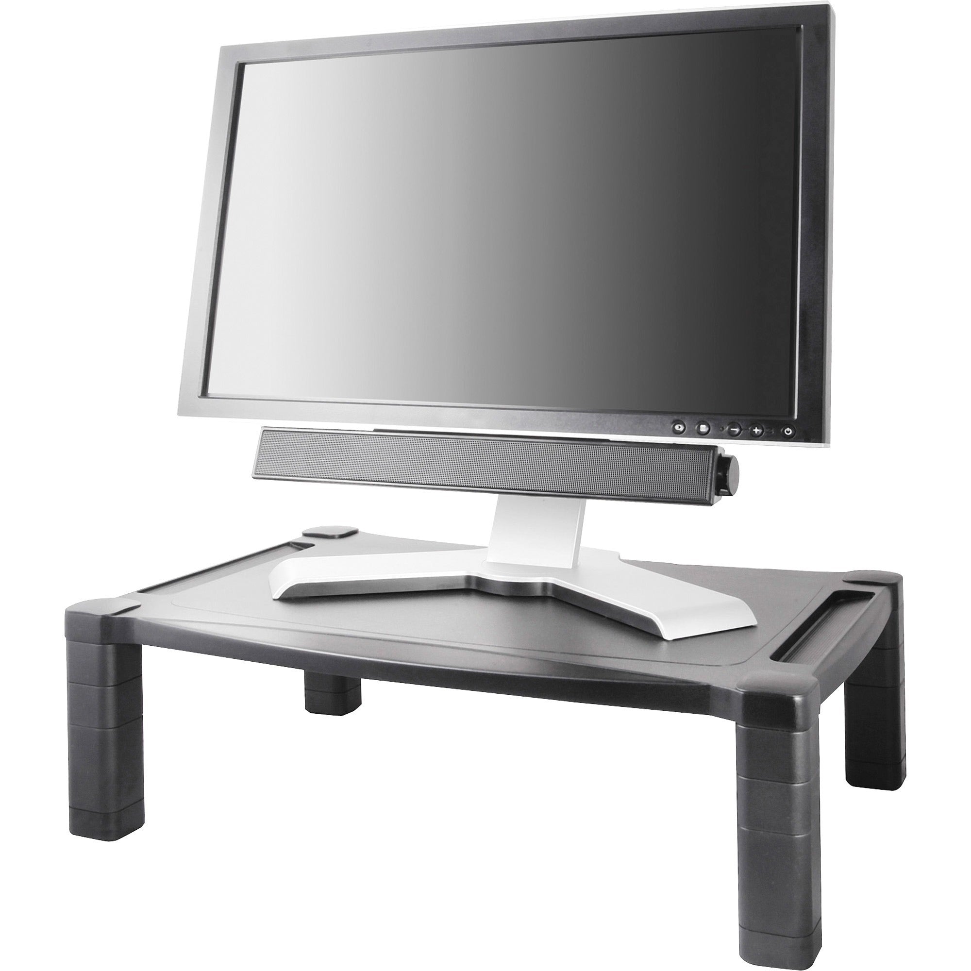 60 lb Load Capacity - 1 x Shelf(ves) - DepthDesktop - Plastic - Black