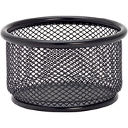 Lorell Mesh Wire Pencil Cup Holder - 3.8" Height x 2.1" Width - Steel - Black - 1 Each