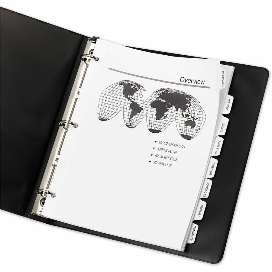 Avery Customizable Print-On Dividers, 40 Dividers, 8 Tabs per Set, 8.5" x 11", 3-Hole Punched, White Paper, Printable, Recycled, 1 Pack