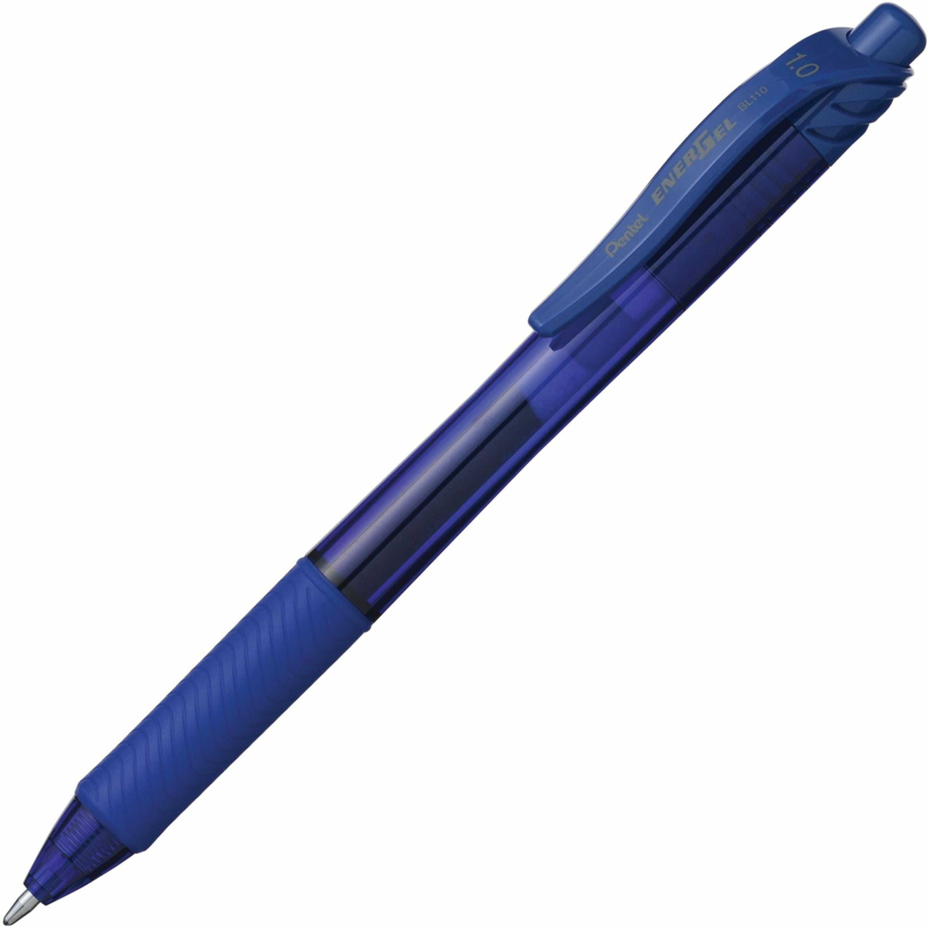 Pentel EnerGel-X Rollerball Pen - 1 mm Bold Pen Point - Refillable - Retractable - Blue Ink - Gel-based - Blue Barrel - Metal Tip - 1 Dozen