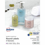 Avery&reg; Printable Round Labels, 2" , Glossy Clear, 120 Labels (22825)