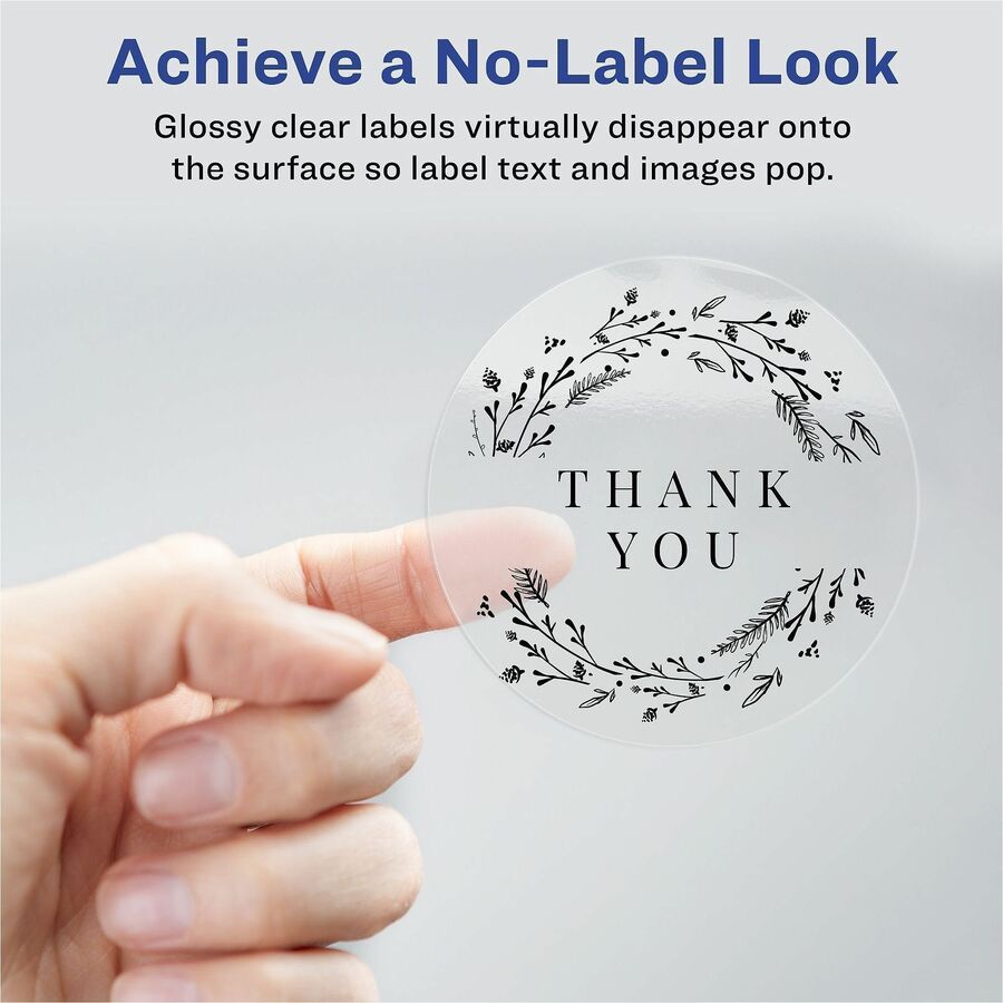 Avery&reg; Printable Round Labels, 2" , Glossy Clear, 120 Labels (22825)