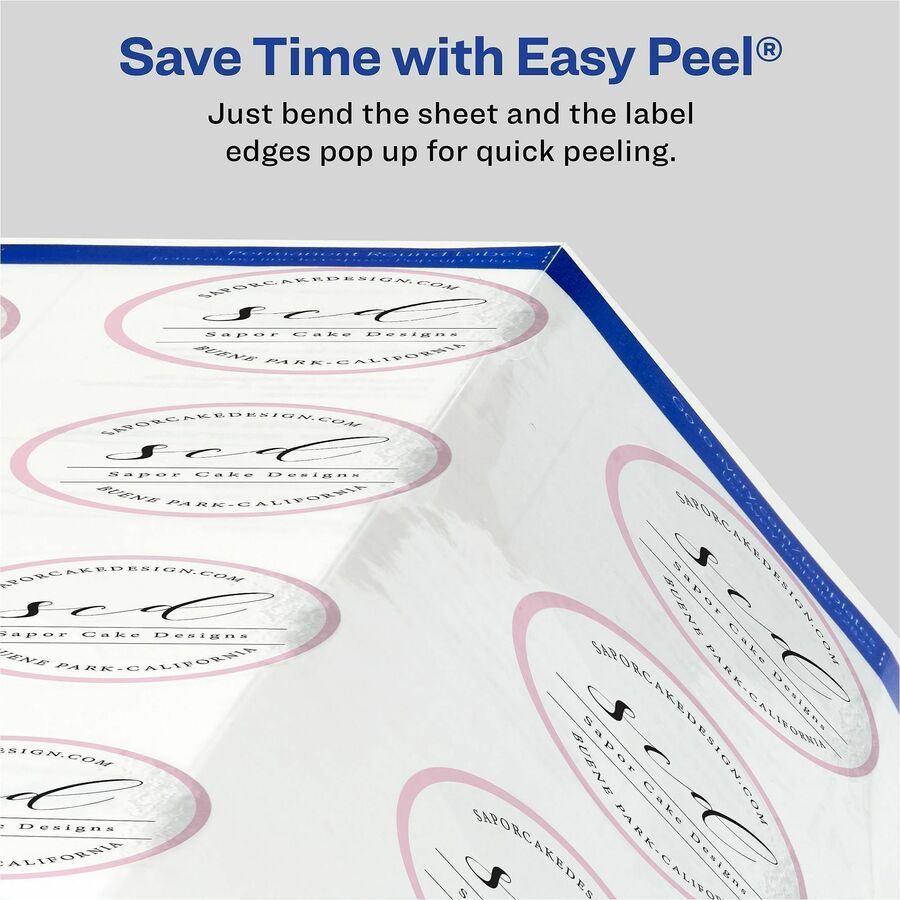 Avery&reg; Printable Round Labels, 2" , Glossy Clear, 120 Labels (22825)