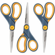 3.25" Cutting Length - 8" Overall Length - Straight-left/right - Titanium - Pointed Tip - Yellow - 1 Pack