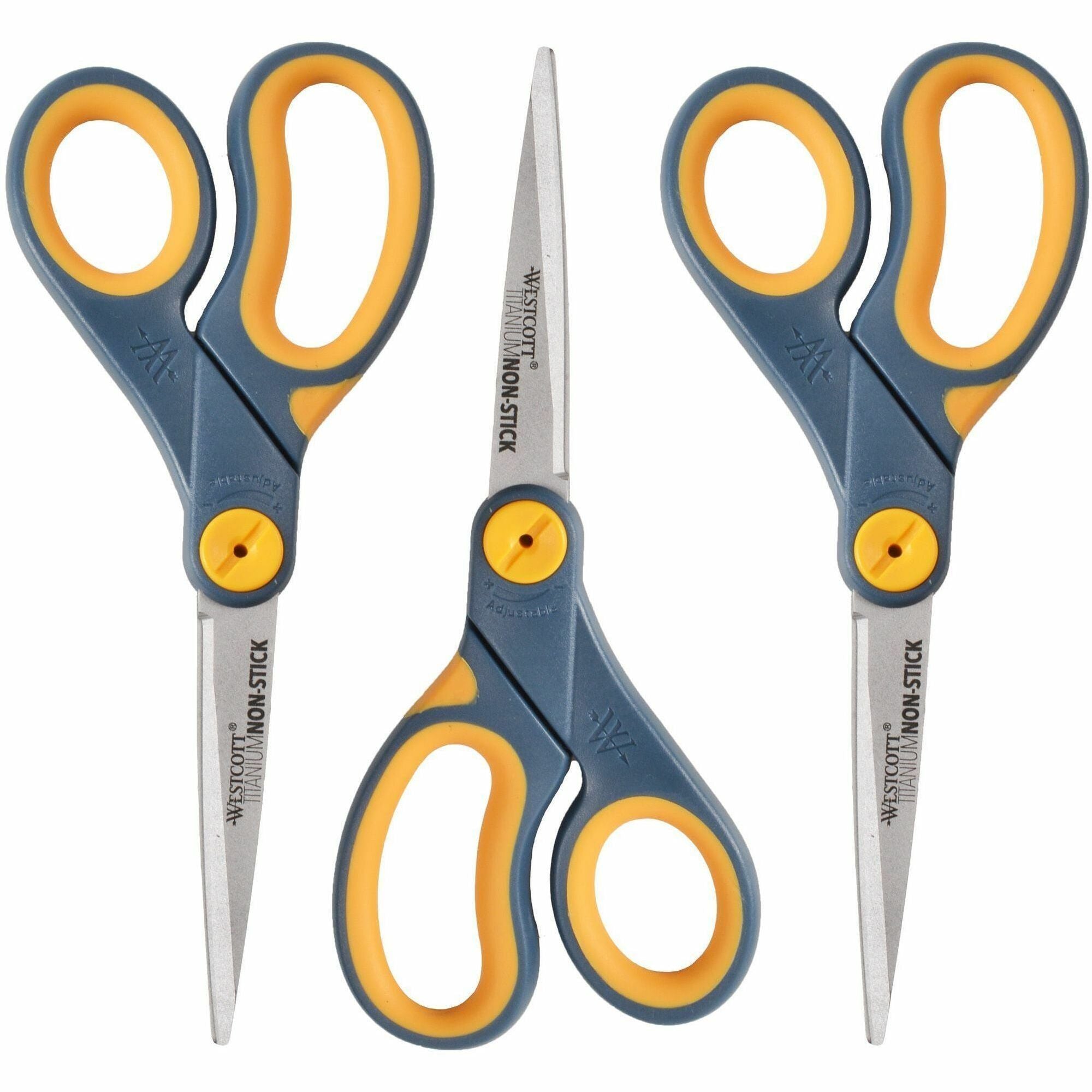 3.25" Cutting Length - 8" Overall Length - Straight-left/right - Titanium - Pointed Tip - Yellow - 1 Pack