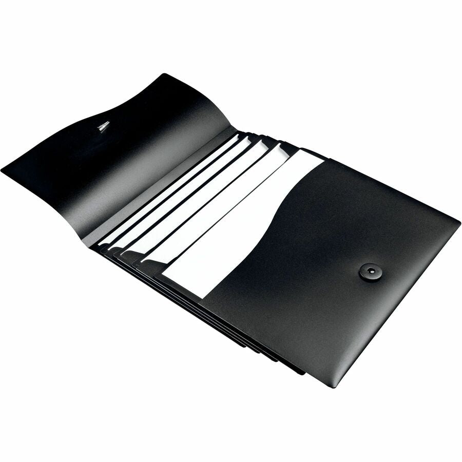 8 1/2" x 11" - 200 Sheets Capacity - 5 Pocket(s) - Black - Elastic Closure - 1 Each