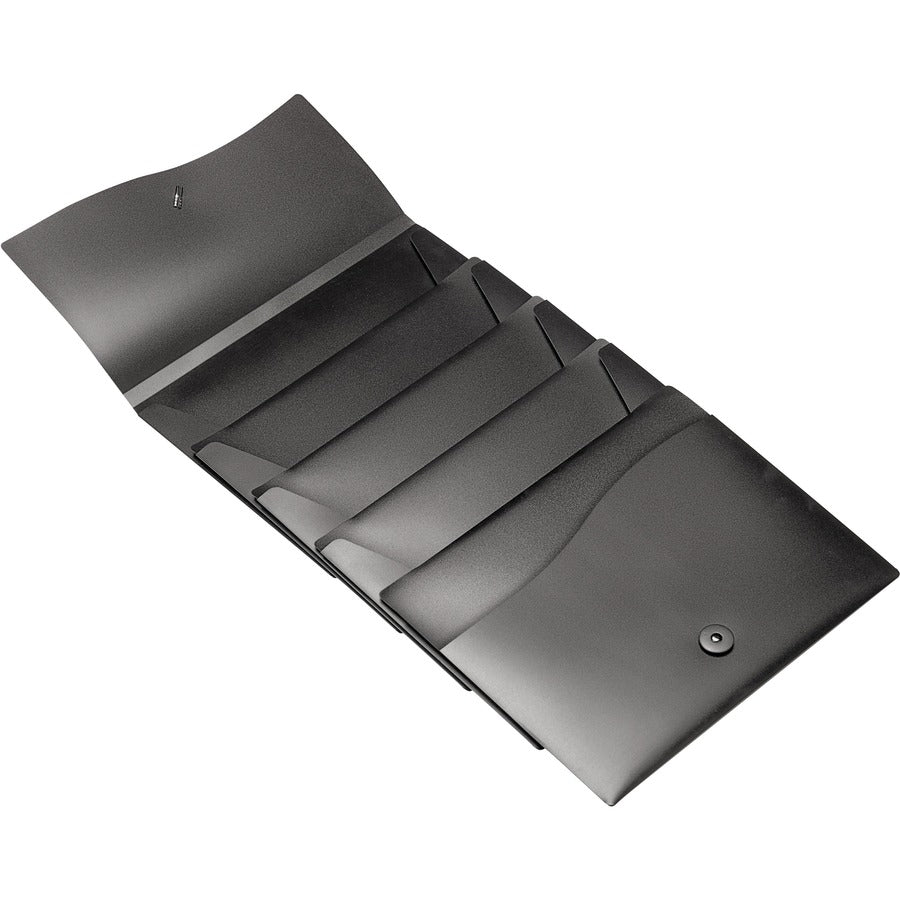 8 1/2" x 11" - 200 Sheets Capacity - 5 Pocket(s) - Black - Elastic Closure - 1 Each