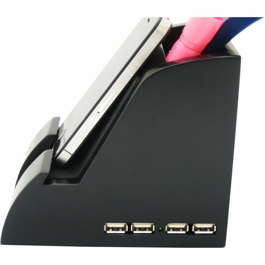 Docking - Smartphone, Tablet PC, Digital Text Reader - Charging Capability - Synchronizing Capability - 4 x USB - Black