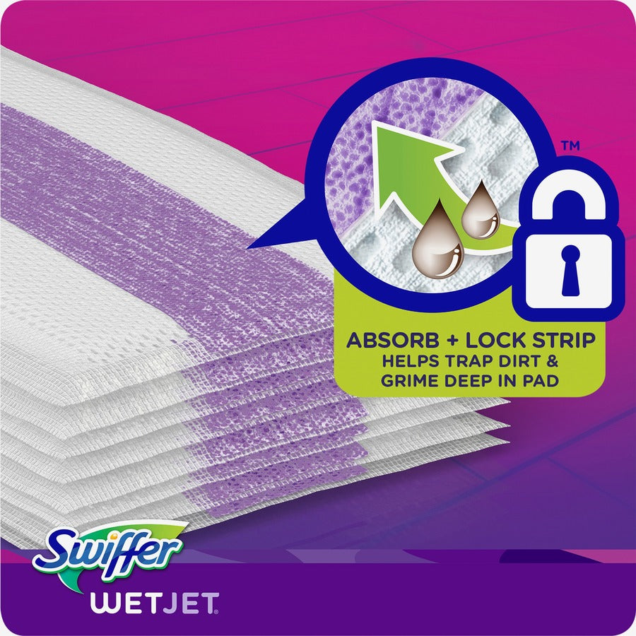 Swiffer WetJet Mopping Pad Refill - 10" Length - Absorbent, Textured - Cotton - Green - 24 / Box
