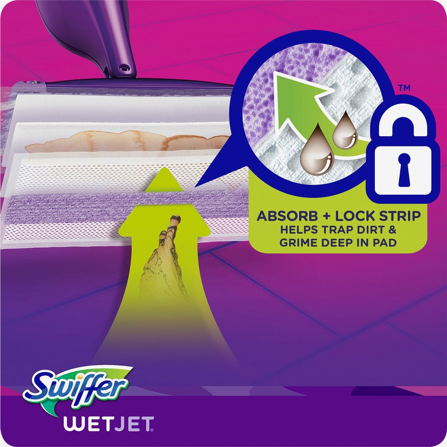 Swiffer WetJet Mopping Pad Refill - 10" Length - Absorbent, Textured - Cotton - Green - 24 / Box