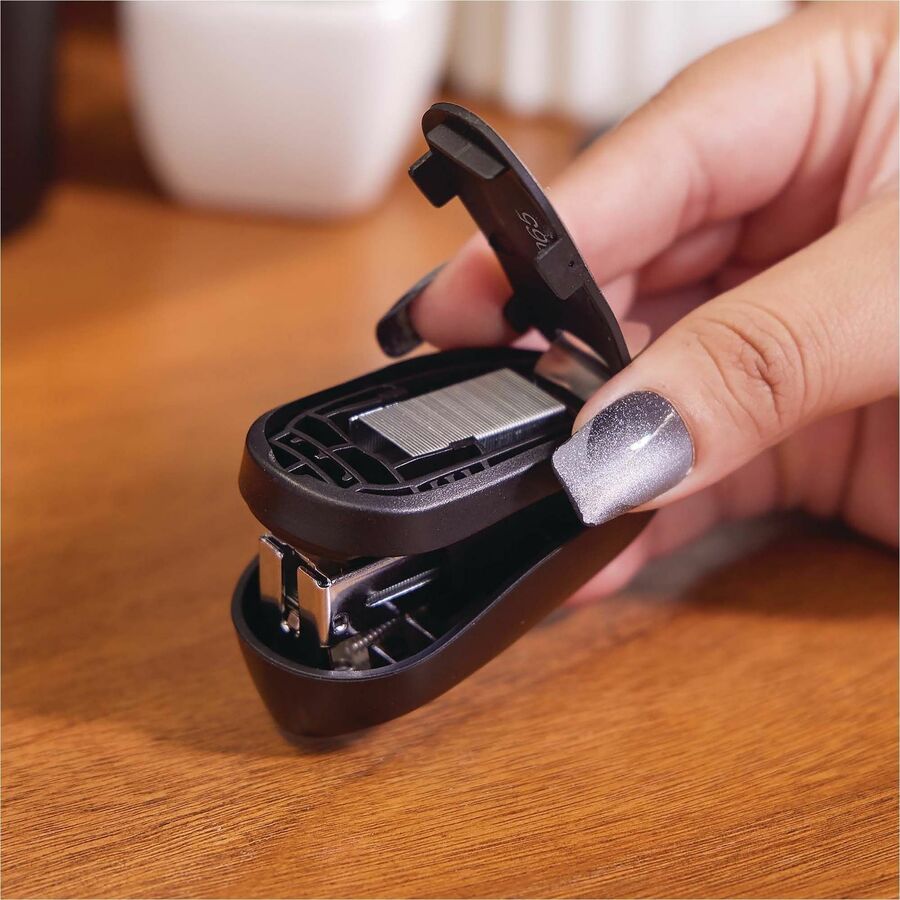 Staples Upto 12 Sheet of 20lb Paper - Holds Upto 50 Staple - Mini - Staple Size: 0.25" - Black - Plastic - 1 Each