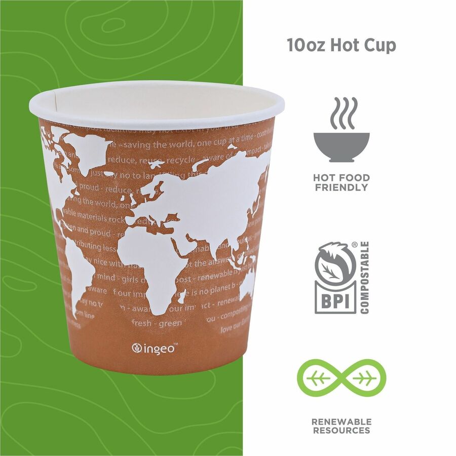 10 fl oz - Multi - Paper, Resin - Hot Drink - 50/Pack - 20 / Carton