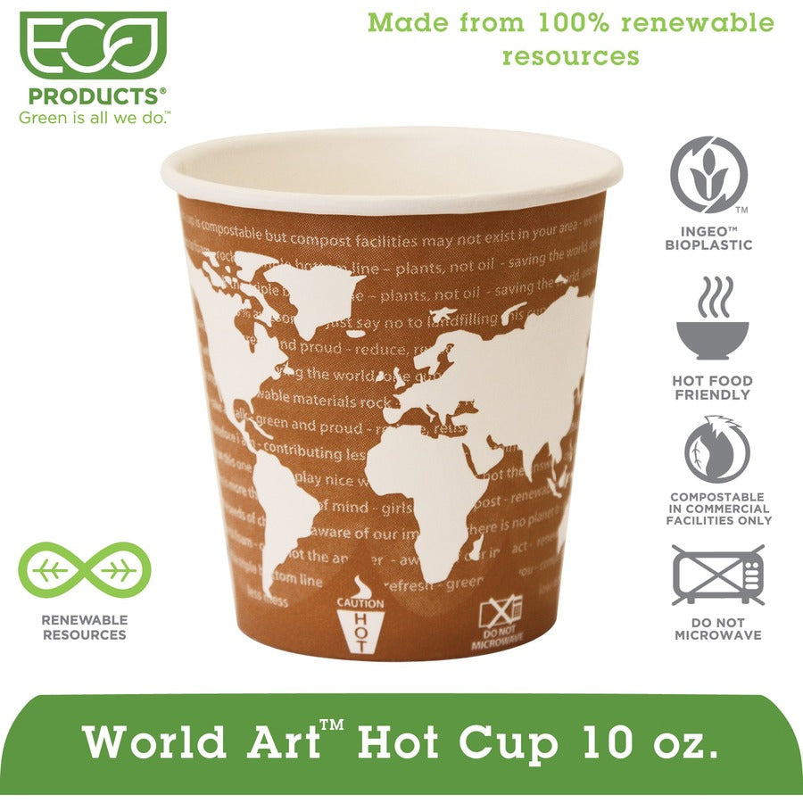 10 fl oz - Multi - Paper, Resin - Hot Drink - 50/Pack - 20 / Carton