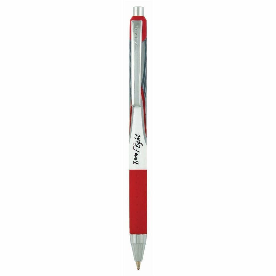 Zebra Pen Z-Grip Flight Retractable Pens - 1.2 mm Bold Pen Point - Retractable - Red Ink - 1 Dozen