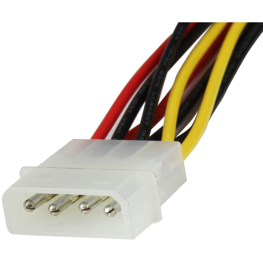 StarTech.com 12in LP4 to 2x Right Angle Latching SATA Power Y Cable Adapter
