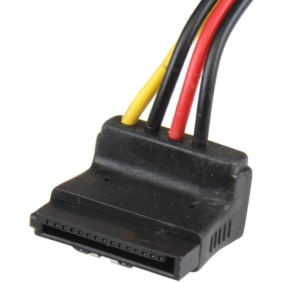 StarTech.com 12in LP4 to 2x Right Angle Latching SATA Power Y Cable Adapter