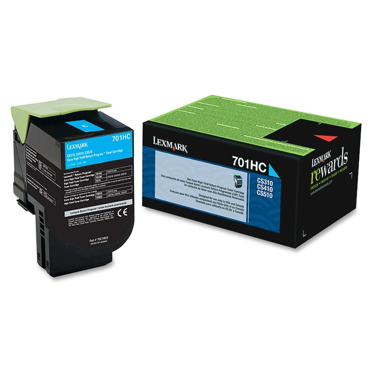 Lexmark Unison 701HC Original High Yield Laser Toner Cartridge - Cyan - 1 Each
