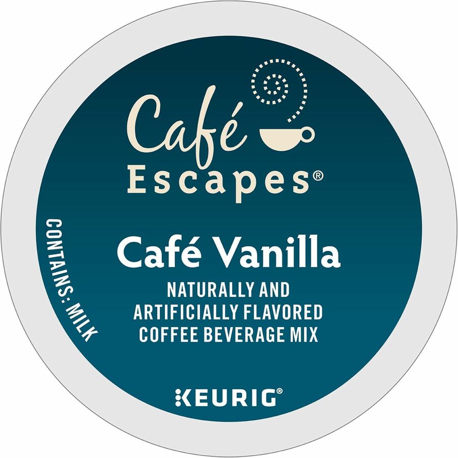 Compatible with Keurig Brewer - Light - K-Cup, Pod - Caf&eacute; Vanilla - Kosher - 24 / Box