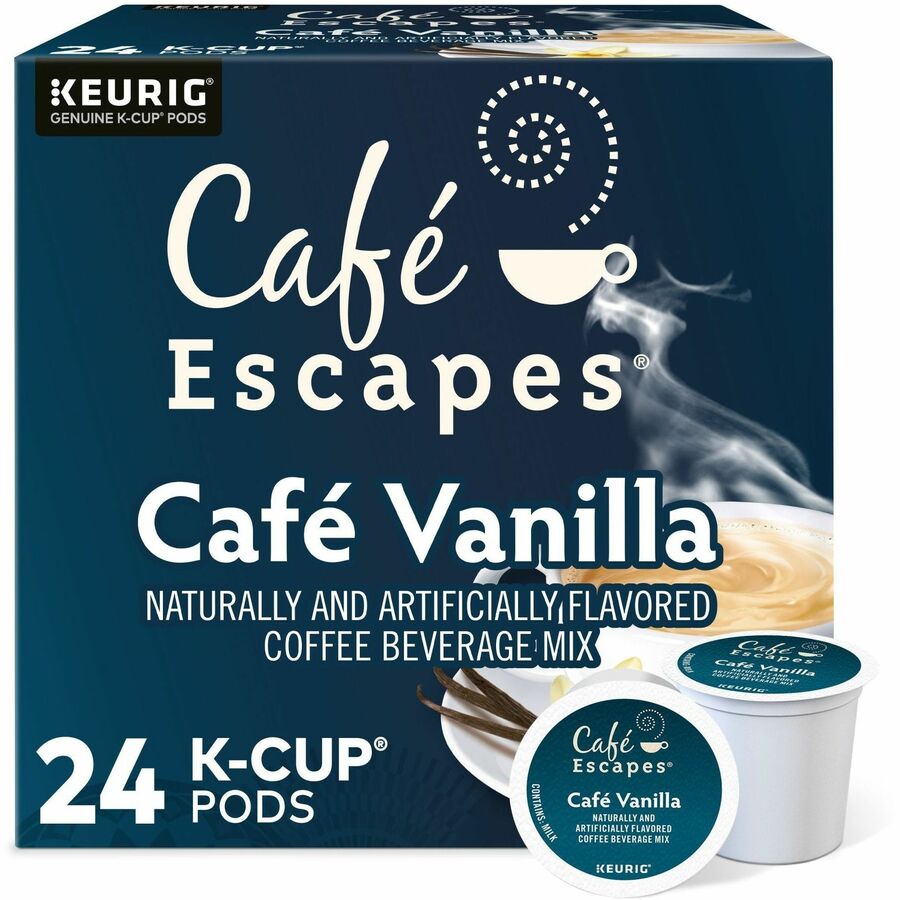 Compatible with Keurig Brewer - Light - K-Cup, Pod - Caf&eacute; Vanilla - Kosher - 24 / Box