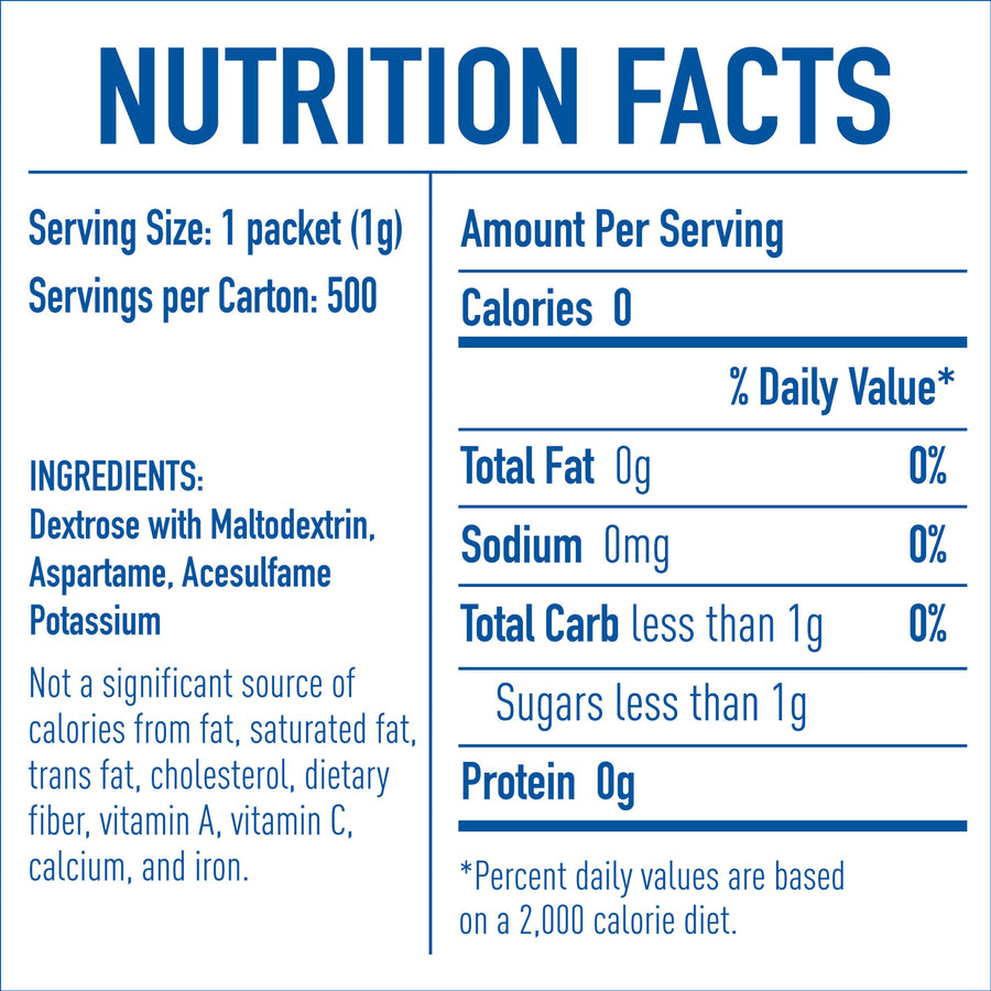 0.035 oz (1 g) - Artificial Sweetener - 500 / Box