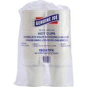 Genuine Joe 12 oz Disposable Hot Cups - 12 fl oz - White - Polyurethane - Hot Drink, Beverage - 50/Pack - 4 / Carton