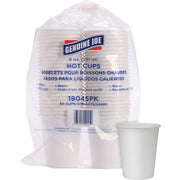Genuine Joe 8 oz Disposable Hot Cups - 8 fl oz - White - Polyurethane - Hot Drink, Beverage - 50/Pack - 4 / Carton