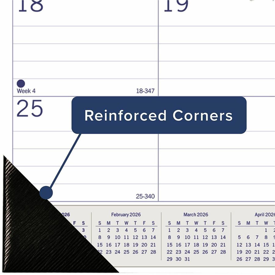 Julian Dates - Monthly - 12 Month - January 2026 to December 2026 - 1 Month Single Page Layout - 17" x 22" Sheet Size - Desk Pad - Chipboard, Cardboard, Bamboo Fiber - Reference Calendar, Eco-friendly, Notepad, Reinforced, Easy Tear - 1 Each