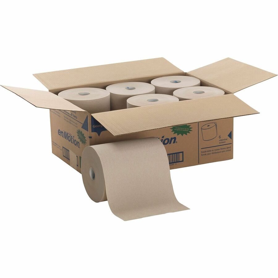 10" Width x 800 ft Length - Brown - Paper - 6 / Carton