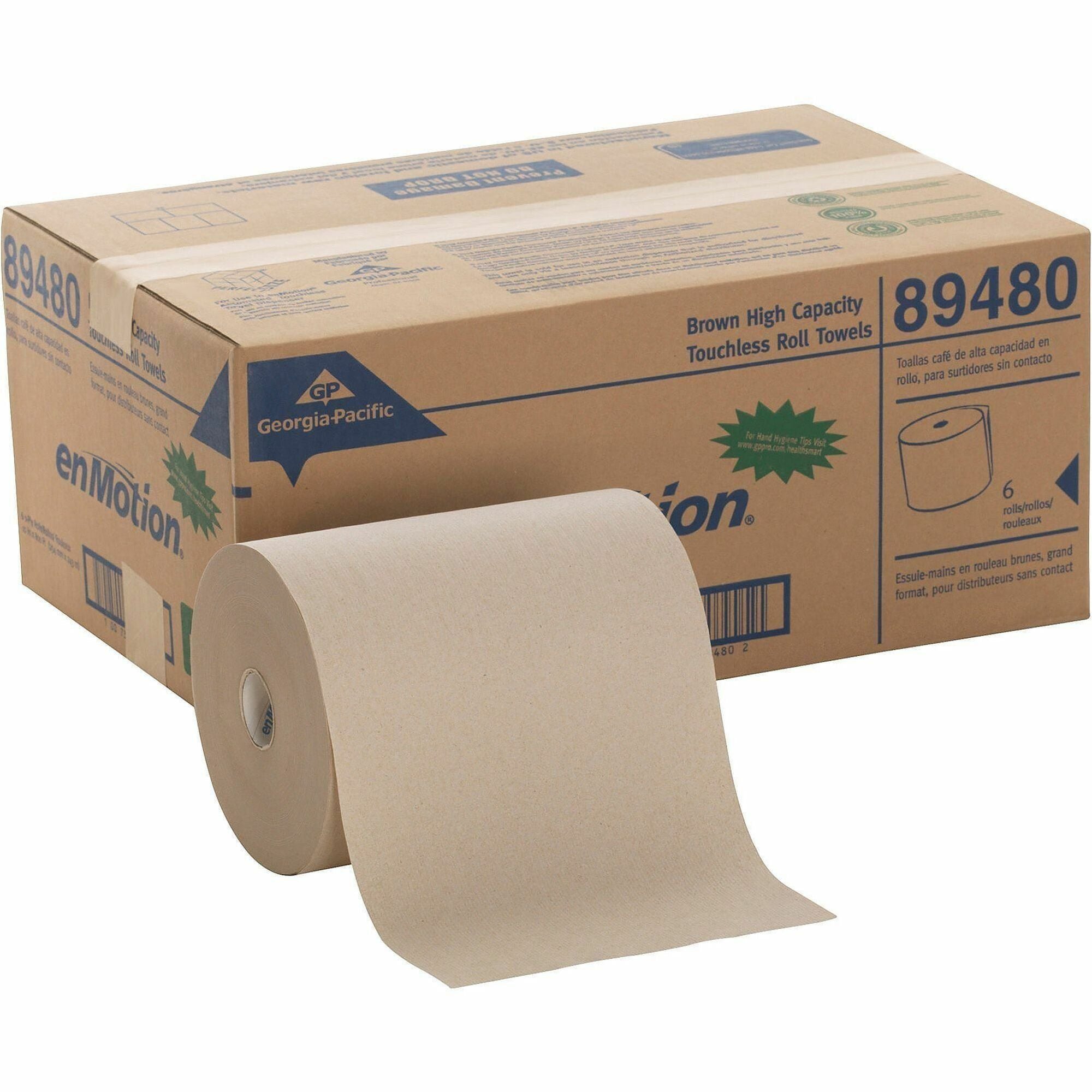 10" Width x 800 ft Length - Brown - Paper - 6 / Carton