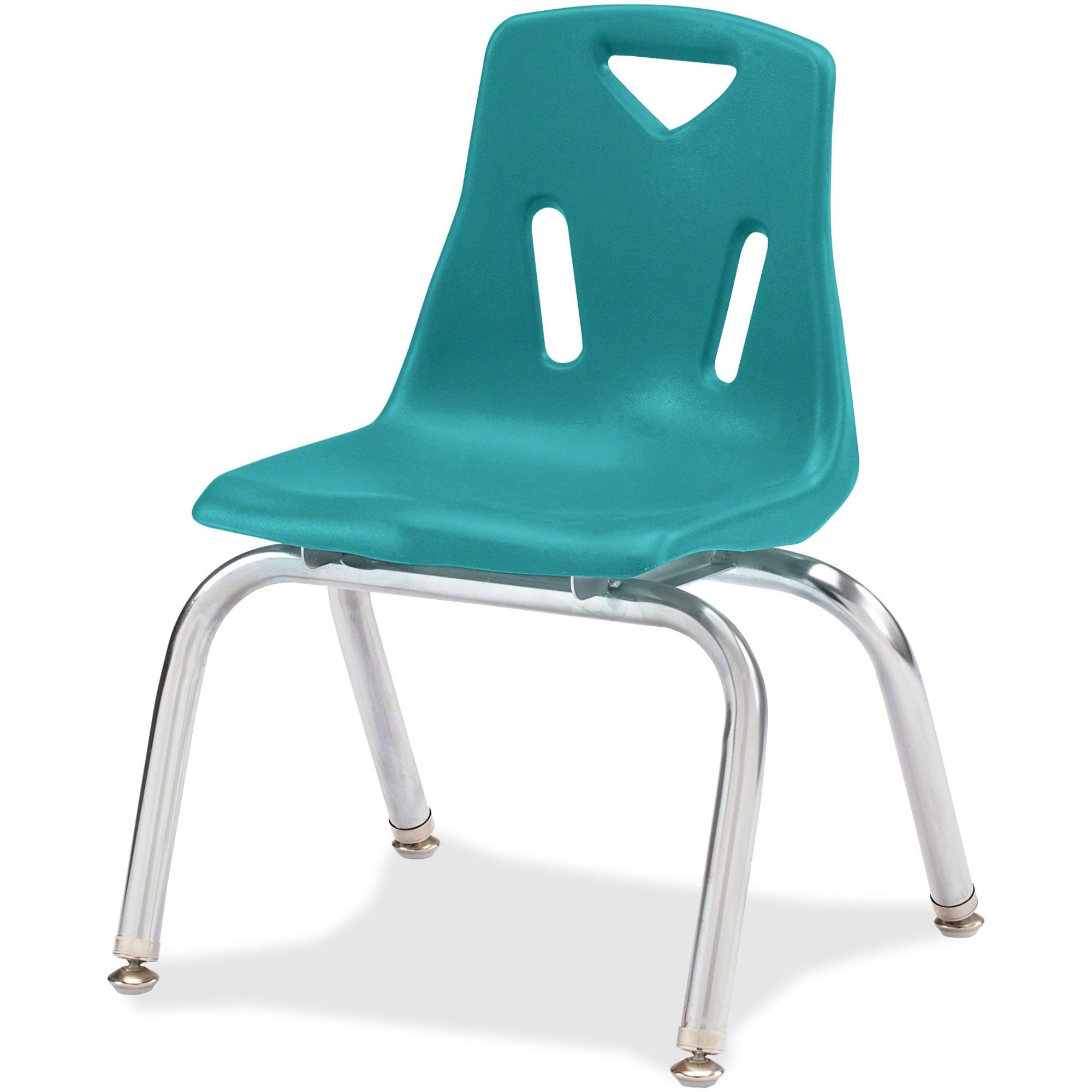 Berries® Stacking Chair with Chrome-Plated Legs - 18" Ht - Teal