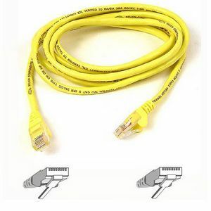 Belkin RJ45 Category 5e Snagless Patch Cable - 15 ft Category 5e Network Cable - First End: 1 x RJ-45 - Male - Second End: 1 x RJ-45 - Male - Patch Cable - Yellow - 1 Each