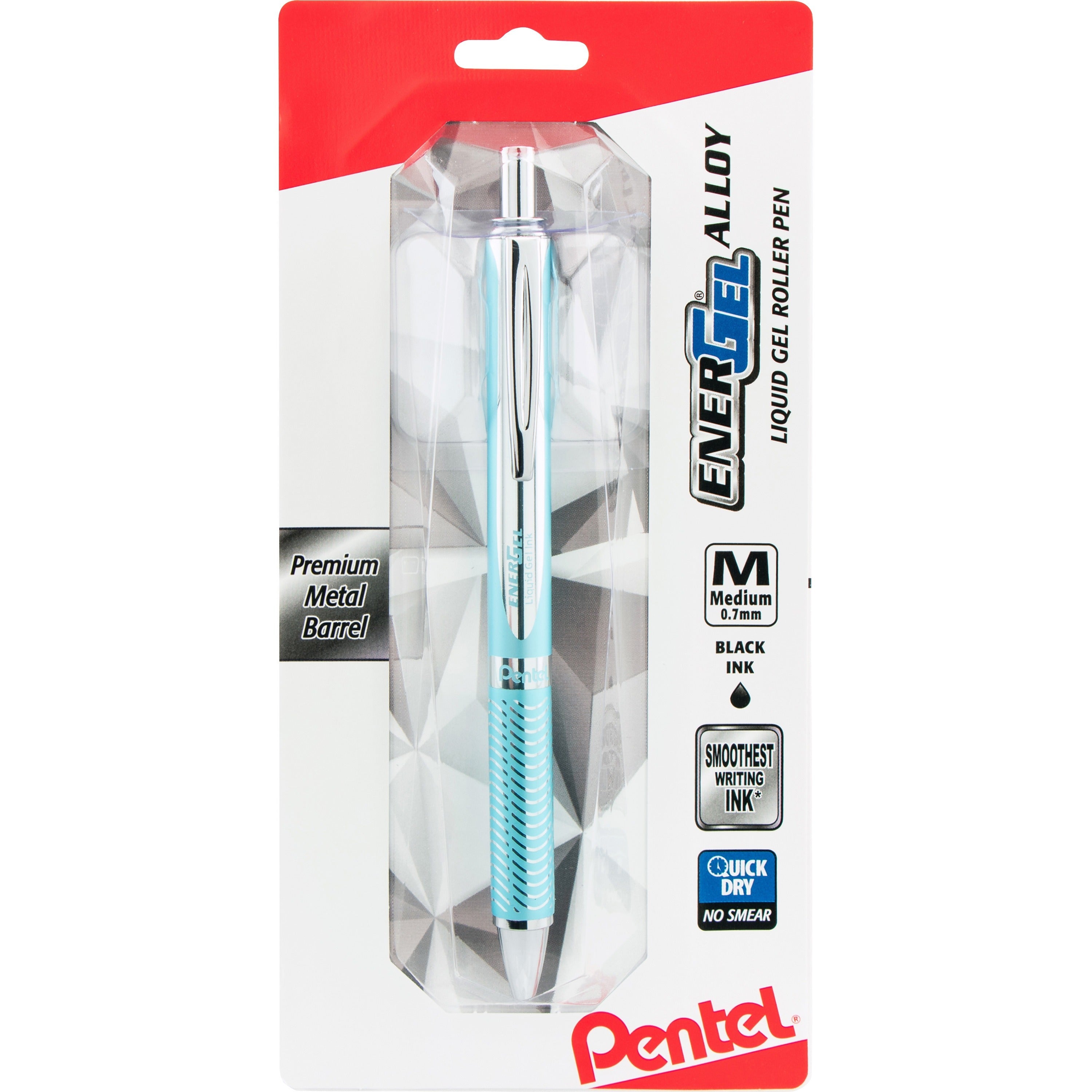 0.7 mm Medium Pen Point - Refillable - Retractable - Black Ink - Gel-based - Aluminum Alloy Barrel - 1 Pack